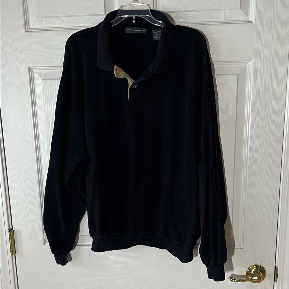 VTG Carnoustie Black 100% Cotton Polo Heavy Pullover Sweatshirt Black,‎ Sz XXL